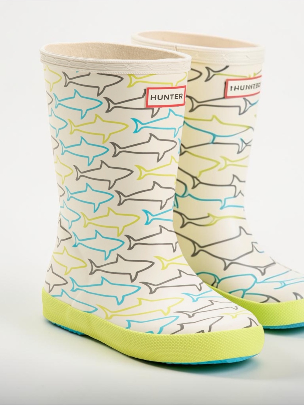 Hunter Little Kids Shark Print First Classic Waterproof Rain Boots US Size 10M